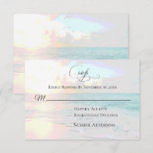 *~* Sunrise Sunset Zee Ocean - Beach Wedding RSVP (Voorkant / Achterkant)