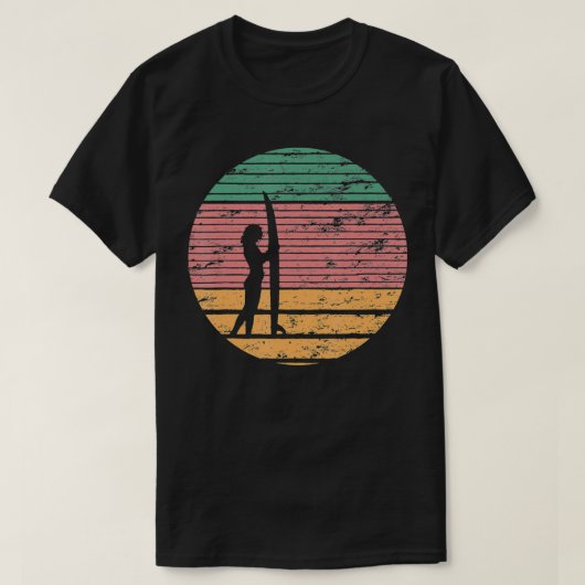  Sunrise Surfer Meisje Throwback Retro Gift T-shirt (Design voorkant)