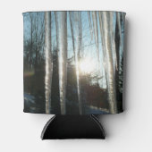 Sunrise Through Icicles Winter Natuur Fotografie Blikjeskoeler (Voorkant)