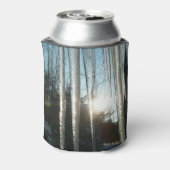 Sunrise Through Icicles Winter Natuur Fotografie Blikjeskoeler (Blikje Achterkant)