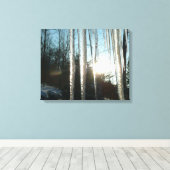 Sunrise Through Icicles Winter Natuur Fotografie Canvas Afdruk (Insitu (Houten vloer))