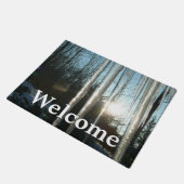 Sunrise Through Icicles Winter Natuur Fotografie Deurmat (Schuin)