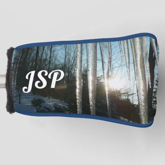 Sunrise Through Icicles Winter Natuur Fotografie Golfheadcover (Voorkant)