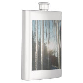 Sunrise Through Icicles Winter Natuur Fotografie Heupfles (Rechts)