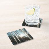 Sunrise Through Icicles Winter Natuur Fotografie Kartonnen Onderzetters (Insitu)