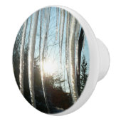 Sunrise Through Icicles Winter Natuur Fotografie Keramische Knop (Rechts)