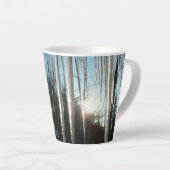 Sunrise Through Icicles Winter Natuur Fotografie Latte Mok (Rechterhoek)