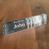 Sunrise Through Icicles Winter Natuur Fotografie Naambordje (Zijkant)