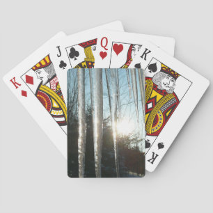 Sunrise Through Icicles Winter Natuur Fotografie Pokerkaarten