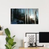 Sunrise Through Icicles Winter Natuur Fotografie Poster (Thuiskantoor)