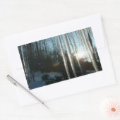 Sunrise Through Icicles Winter Natuur Fotografie Rechthoekige Sticker (Envelop)