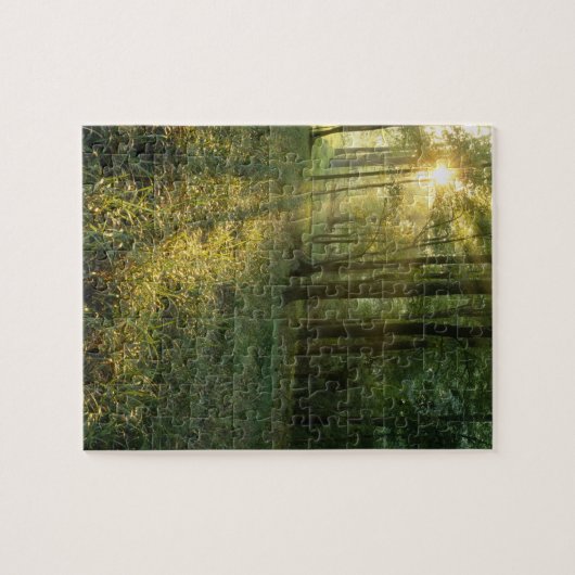 Sunrise through oak and hickory forest, Mammoth Legpuzzel (Horizontaal)