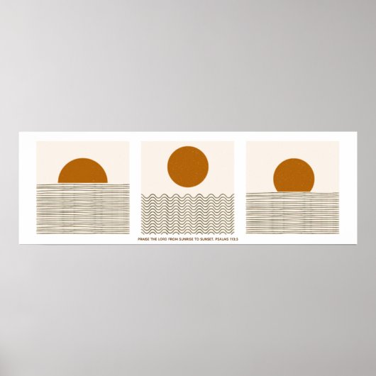 Sunrise to Sunset Praise Boho Scripture Muurkunst Poster (Voorkant)