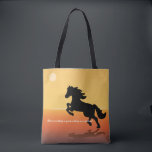 Sunrise Tote Bag<br><div class="desc">While walking by the lake,  I saw a beautiful,  powerful sunrise. There is a horse farm beside the water that immediately reminded me of the powerful horses grazing there. I decided to combine those images.</div>