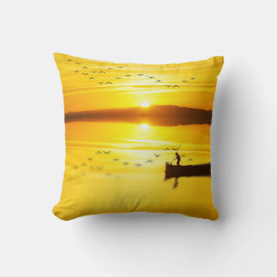 Sunrise Traditionele visser boot Kussen