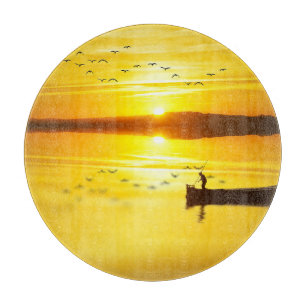Sunrise Traditionele visser boot Snijplank