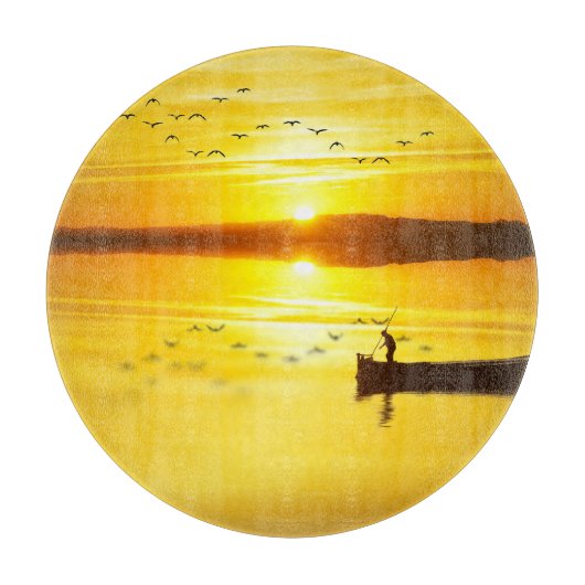 Sunrise Traditionele visser boot Snijplank (Voorkant)