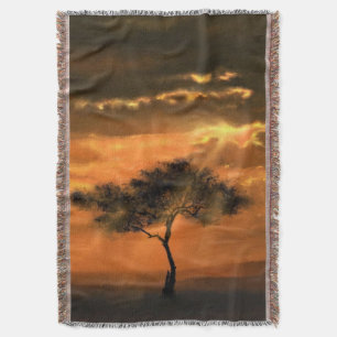 Sunrise Tree Sunbeams Gooi Deken