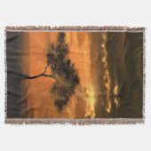 Sunrise Tree Sunbeams Gooi Deken (Voorkant)