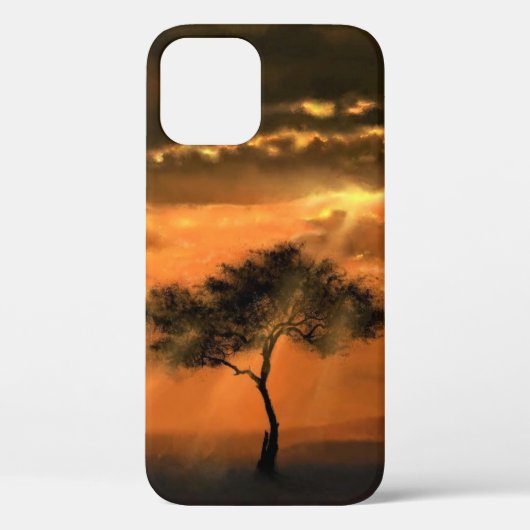 Sunrise Tree Sunbeams iPhone Case (Achterkant)