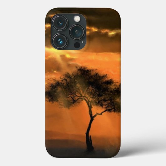 Sunrise Tree Sunbeams iPhone Case (Achterkant)