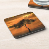 Sunrise Tree Sunbeams Onderzetter - Schilderen (Linkerzijde)