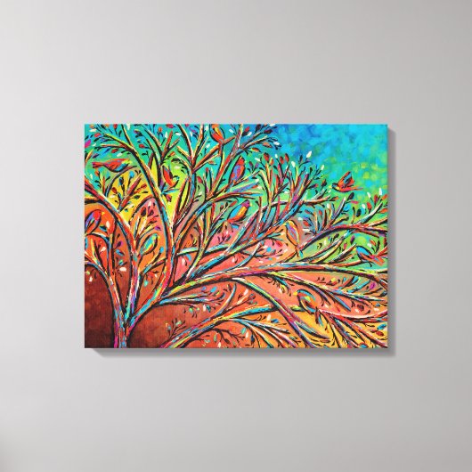 Sunrise Treetop Birds II Canvas Afdruk (Voorkant)