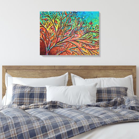 Sunrise Treetop Birds II Canvas Afdruk (Insitu (Slaapkamer))
