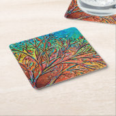 Sunrise Treetop Birds II Kartonnen Onderzetters (Schuin)