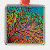 Sunrise Treetop Birds II Metalen Ornament (Voorkant)