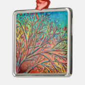 Sunrise Treetop Birds II Metalen Ornament (Links)