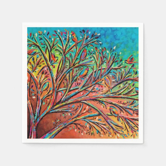 Sunrise Treetop Birds II Servet (Voorkant)