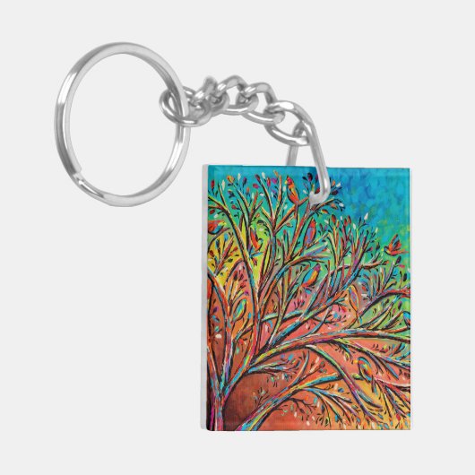 Sunrise Treetop Birds II Sleutelhanger (Voorkant Links)