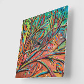 Sunrise Treetop Birds II Vierkante Klok (Hoek)