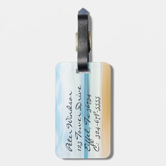 Sunrise Tropical Beach Design Bagagelabel (Achterkant verticaal)