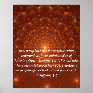 Sunrise tweedubbele Philippians 3:8 poster