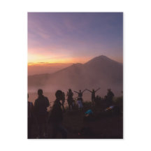 Sunrise van de berg Batur in Bali, Indonesië