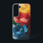 Sunrise Veins Samsung Galaxy Hoesje<br><div class="desc">Bloemblaadjes geaderd met perzik en blauwe gloed als een rijzende zon.</div>