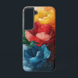 Sunrise Veins Samsung Galaxy Hoesje<br><div class="desc">Bloemblaadjes geaderd met perzik en blauwe gloed als een rijzende zon.</div>