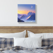 Sunrise verlicht de Meili Snow Mountains Canvas Afdruk (Insitu (Slaapkamer))