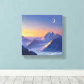 Sunrise verlicht de Meili Snow Mountains Canvas Afdruk (Insitu (Houten vloer))