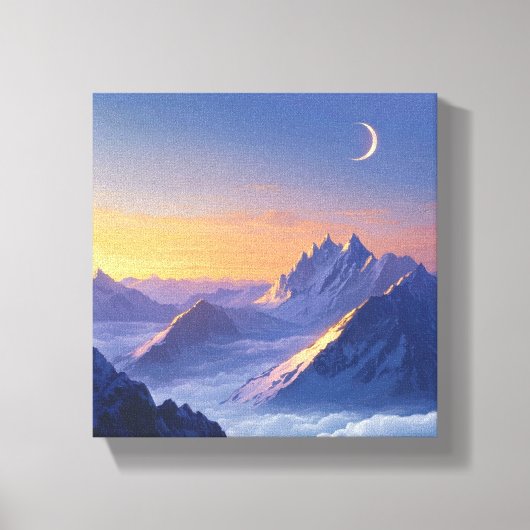 Sunrise verlicht de Meili Snow Mountains Canvas Afdruk (Voorkant)
