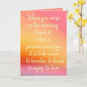 Sunrise Waterverf Gratitude Quote Blank Inside Kaart (Gele Bloem)