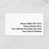 Sunrise White Black Cross Church Pastor Visitekaartje (Achterkant)