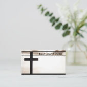 Sunrise White Black Cross Church Pastor Visitekaartje (Staand voorkant)