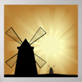 Sunrise Windmills Poster (Voorkant)