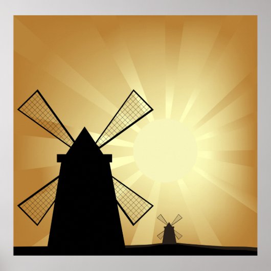Sunrise Windmills Poster (Voorkant)