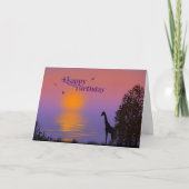 Sunrise with giraffe-Birthday Kaart (Voorkant)