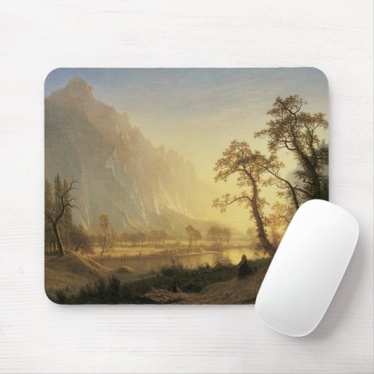 Sunrise, Yosemite Valley door Albert Bierstadt Muismat (Met muis)