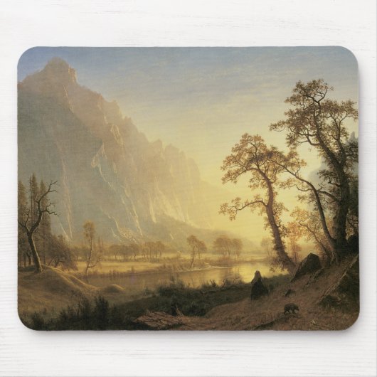 Sunrise, Yosemite Valley door Albert Bierstadt Muismat (Voorkant)